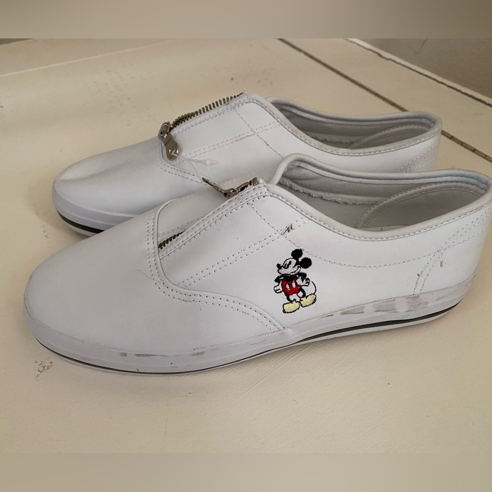 COPY - Disney Shoes Women 9 Leather Zip Top Slip On Mickey Mouse Tennis Shoes L…